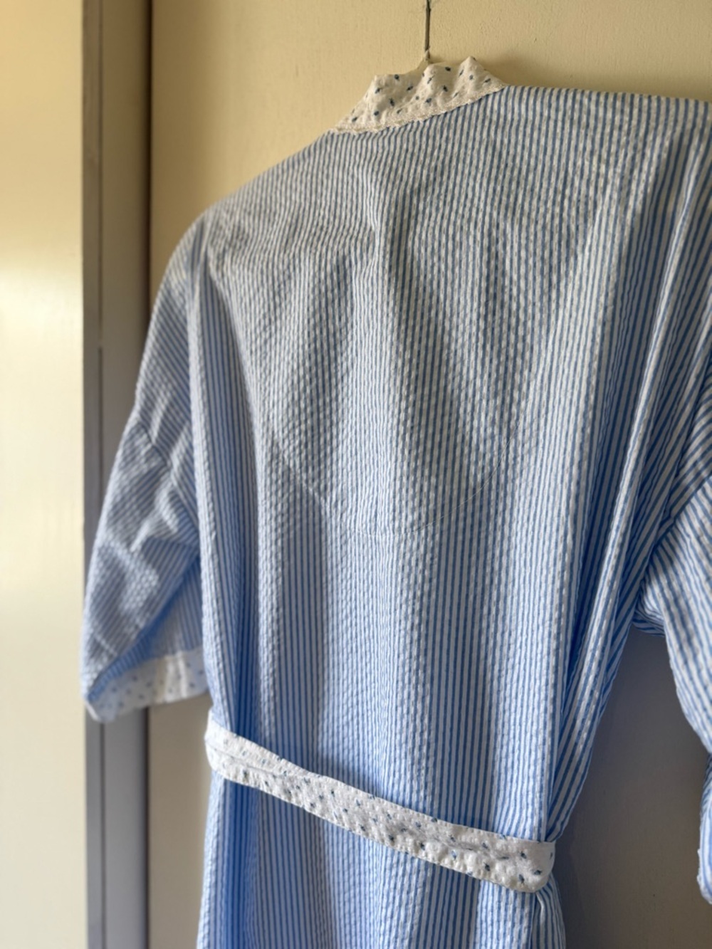 Vintage Cottagecore Robe Light Blue Floral Cotton Blend Floral Blueberries - Picture 13 of 15